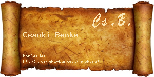 Csanki Benke névjegykártya